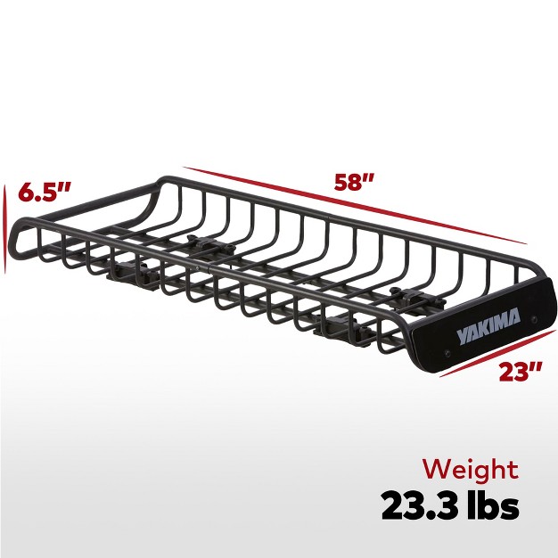 Yakima Skinnywarrior Long And Narrow Heavy Duty Steel Cargo Basket Roof Rack With Universal Mounting Hardware For Yakima Streamline Crossbars Black