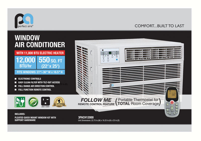 WINDOW A/C W/HEAT 12KBTU