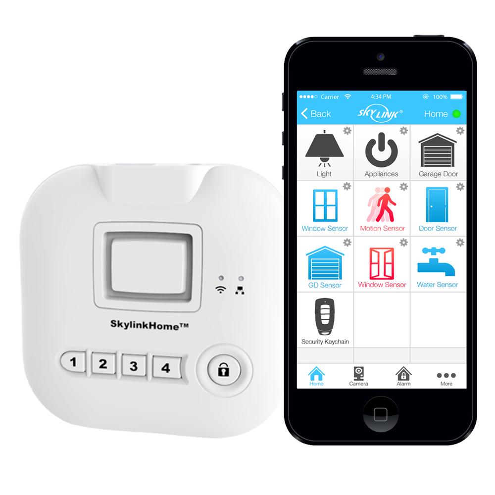 Skylink SK-150 Basic Starter Kit Connected Wireless Alarm Security and Home Automation System， iOS IPhone Android Smartphone， Echo Alexa and IFTTT Compatible with No Monthly Fees