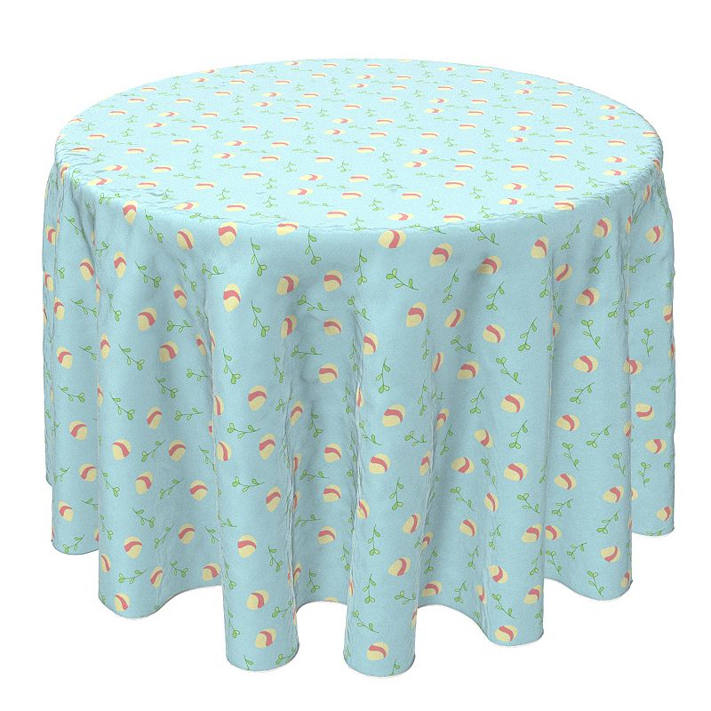 Round Tablecloth， 100% Cotton， 60 Round， Simple Easter Decoration