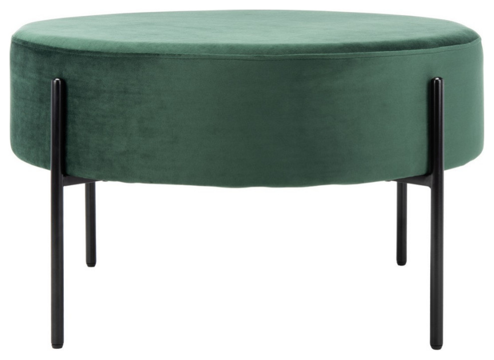 Bonnie Round Cocktail Ottoman Malachite Green/ Black   Modern   Footstools And Ottomans   by Virgil Stanis Design  Houzz