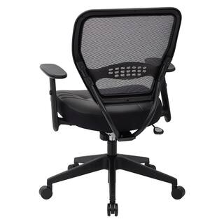 Office Star Products 57 Series 26.5 in. Width Big and Tall Black Leather Ergonomic Chair with Adjustable Height 5700E