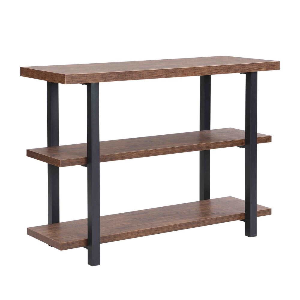 Industrial 3 Tier Sofa Console Table  Wood/Metal