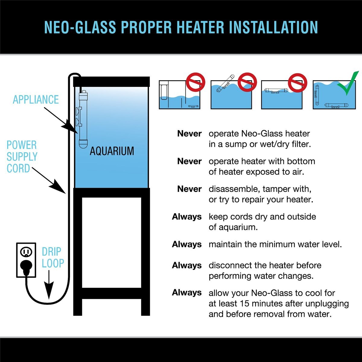 Cobalt Aquatics Neo-Glass Submersible Aquarium Heater