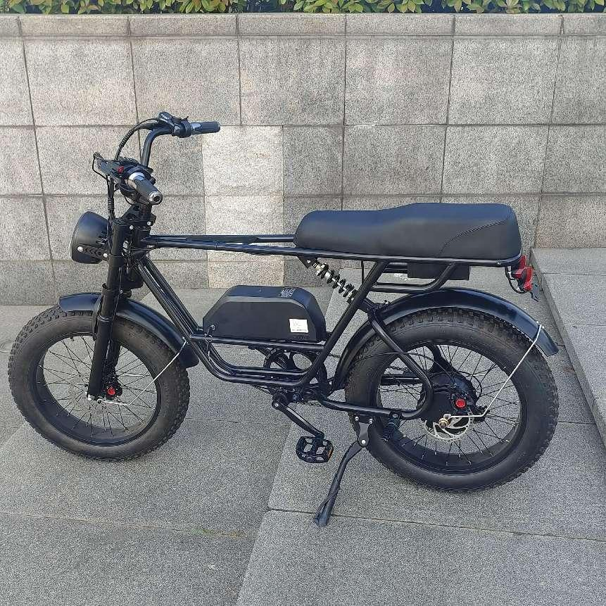 AITAIER new retro vintage super Electric Hybrid Bike 73 fat tire 20 inch 1500W ebike 48V 23Ah long range e bike