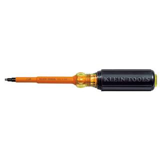 Klein Tools #2 Insulated Square-Recess Tip Screwdriver with 4 in. Round Shank and Cushion Grip Handle 662-4-INS