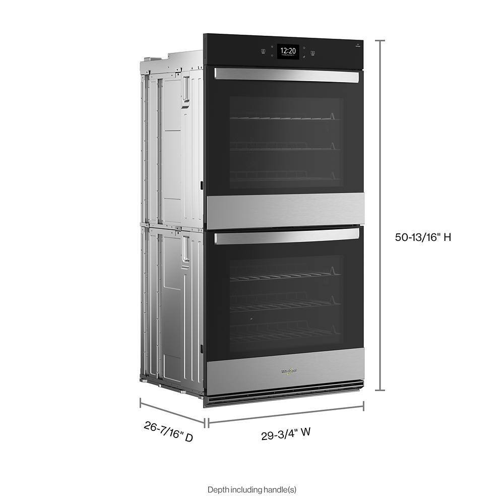 Whirlpool 27 in. Double Electric Wall Oven with True Convection Self-Cleaning in Fingerprint Resistant Stainless Steel WOED7027PZ