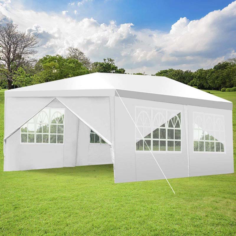 10 x 20 FT Outdoor Gazebo Canopy Tent Party Wedding Event Tent with 6 Removable Sidewalls & Carry Bag