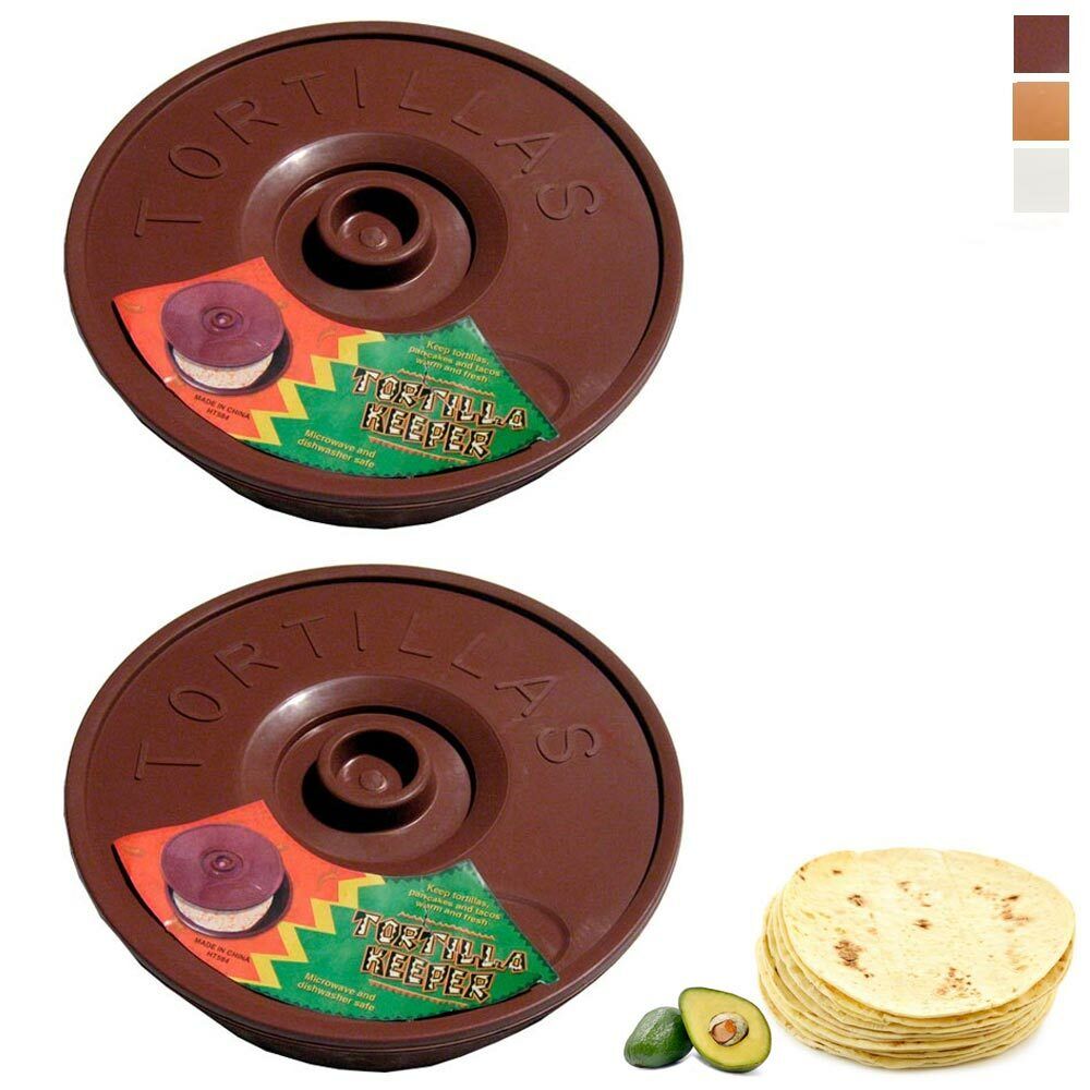 2 x Mexican Tortilla Keepers Microwave Warmer Pancake Server Pita Round 8 inch