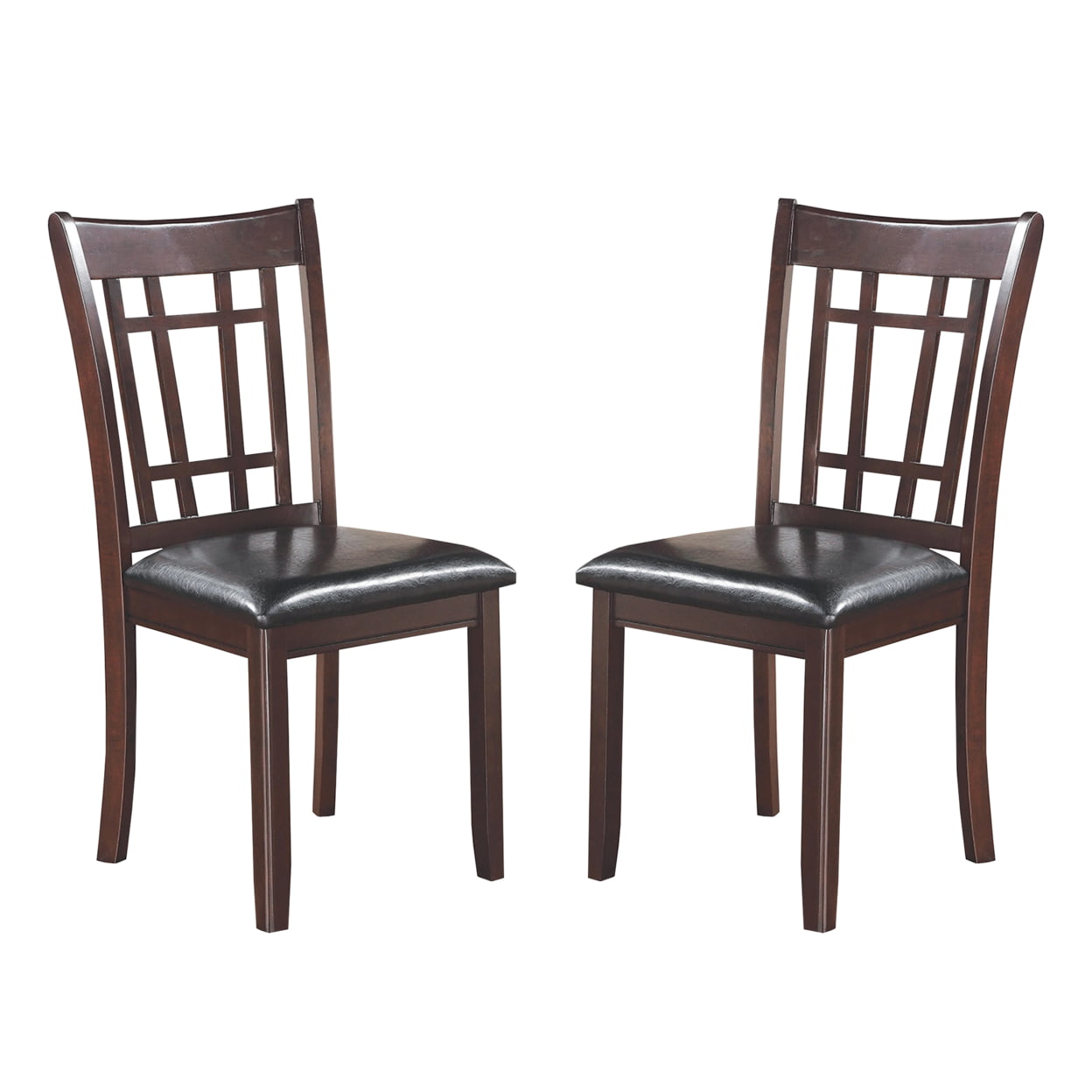 Contemporary Armless Dining Side Chair， Espresso Brown and Black， Set of 2- Saltoro Sherpi