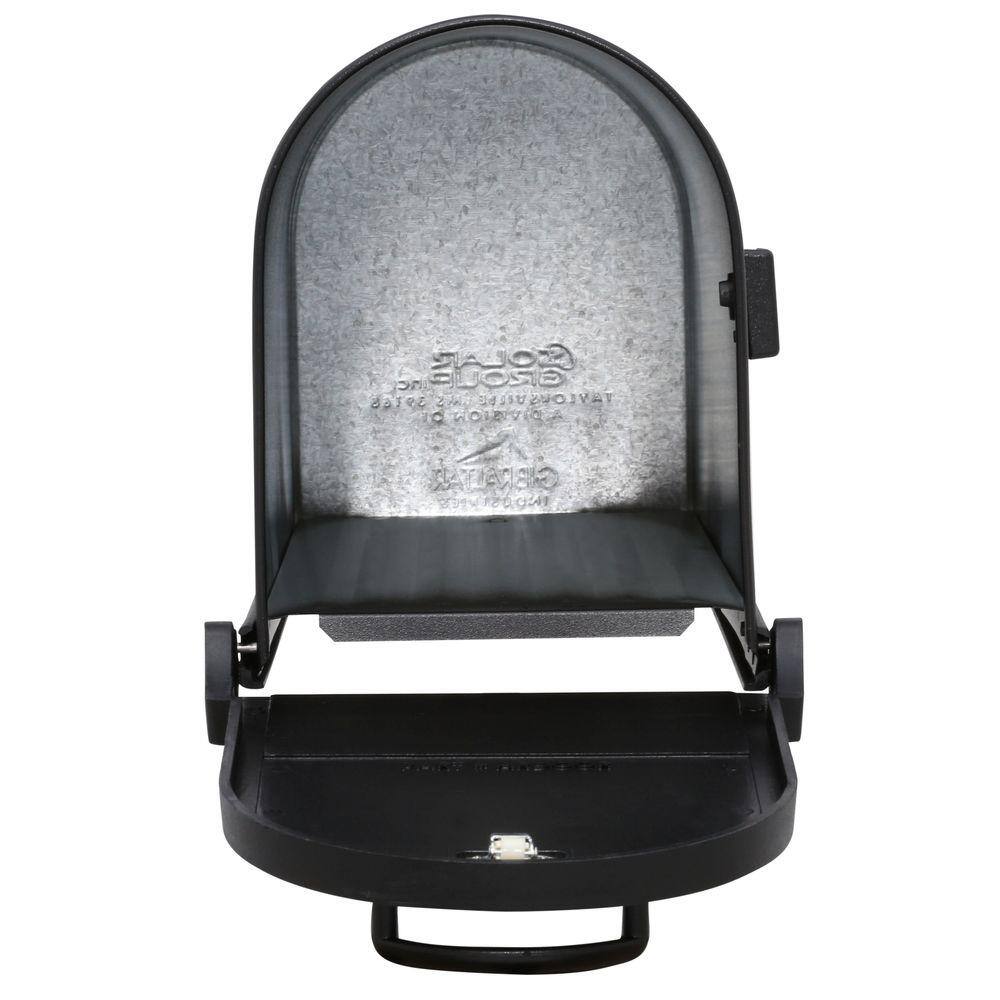 Architectural Mailboxes Arlington Textured Black Large Steel Post Mount Mailbox AR15B0AM