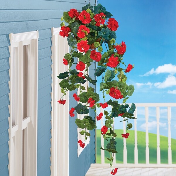 Hanging Artificial Colorful Begonia Bush Plant