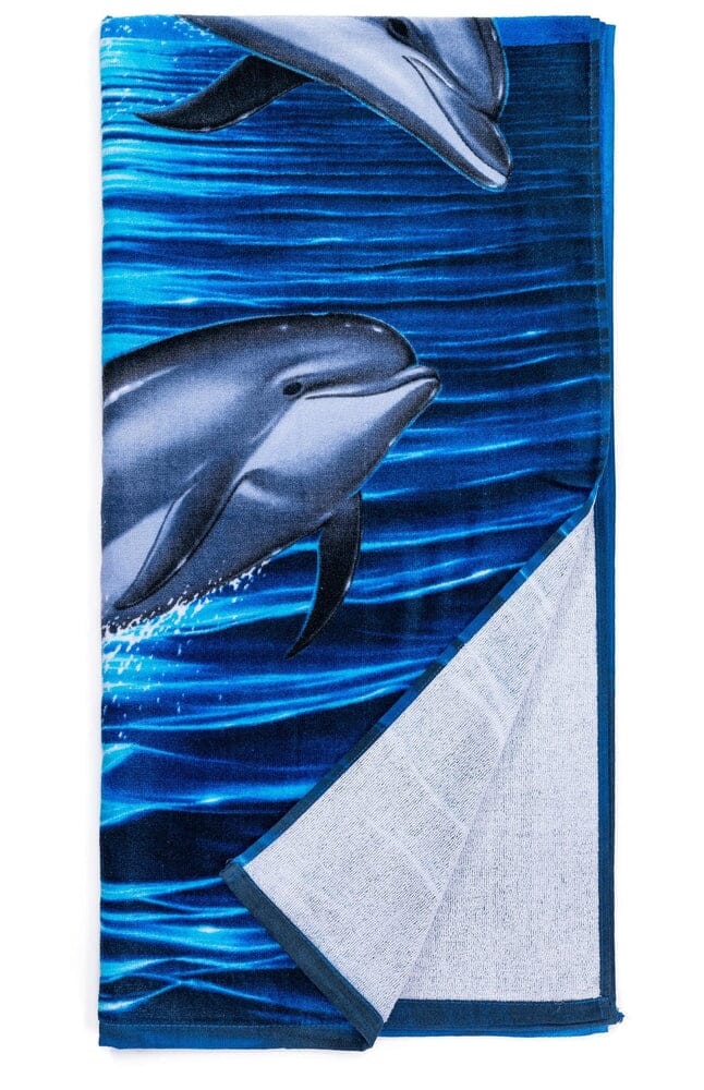 Dolphins Moon Super Soft Plush Cotton Beach Bath Pool Towel