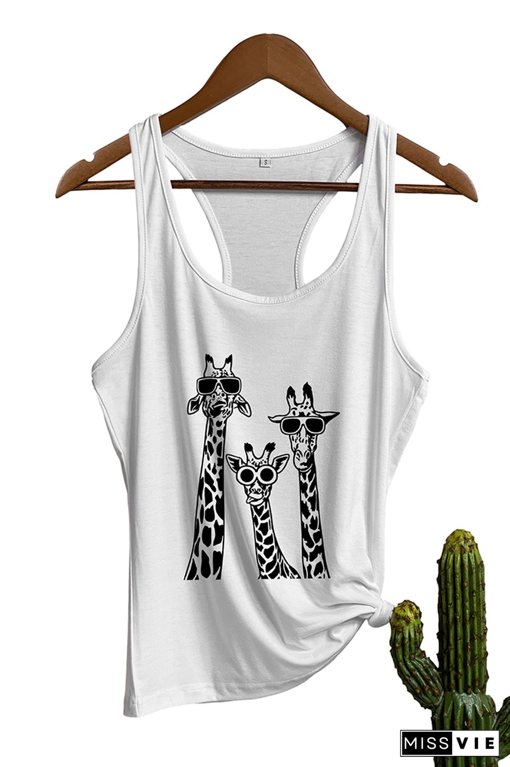 funny Giraffes with glasses Sleeveless Tank Top Wholesale