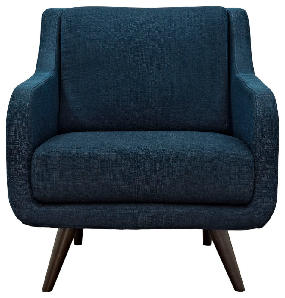 Mila Azure Upholstered Fabric Armchair   Midcentury   Armchairs And Accent Chairs   by Virgil Stanis Design  Houzz