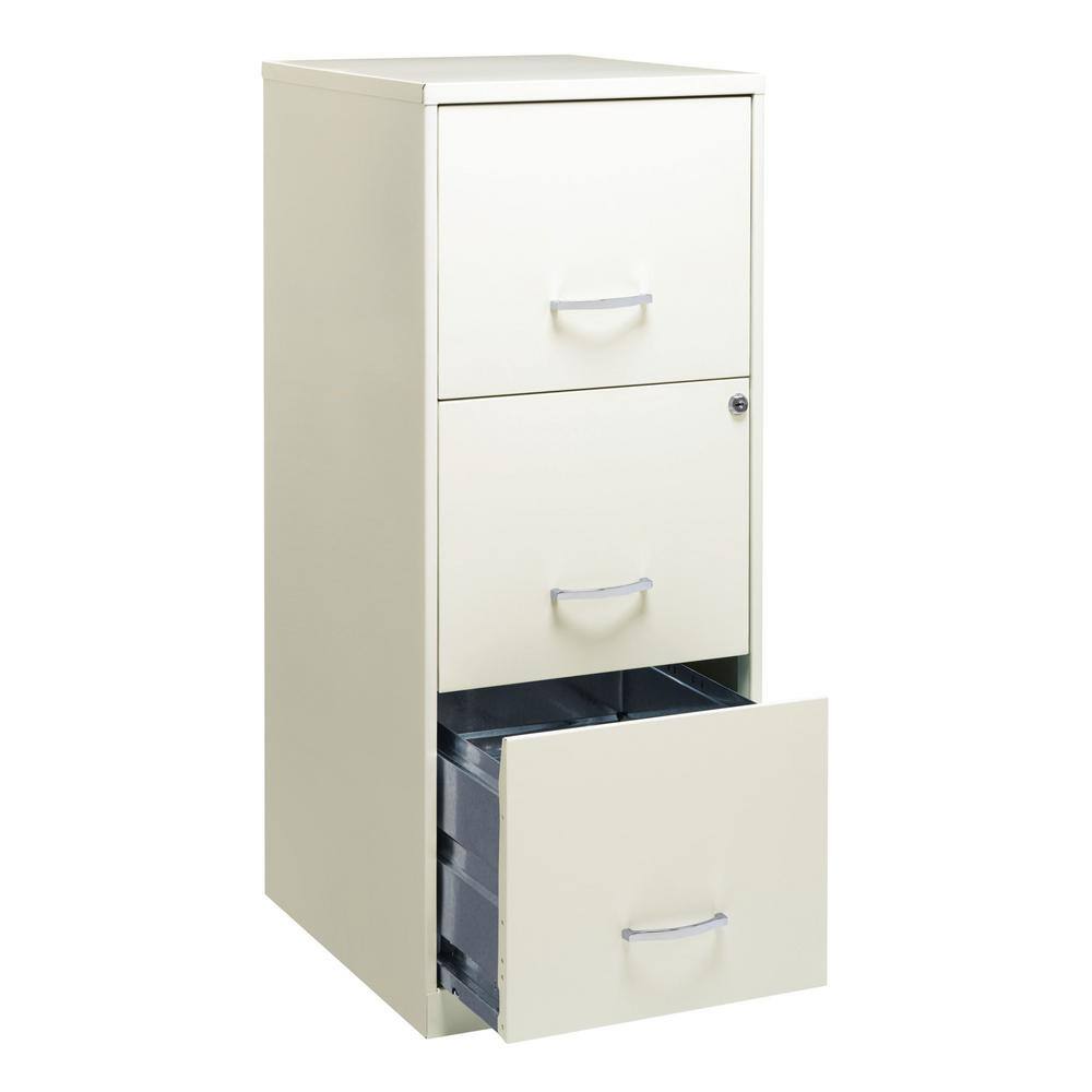 Space Solutions 18 Inch 3-Drawer Vertical Organizer Cabinet for Office White HI-22618