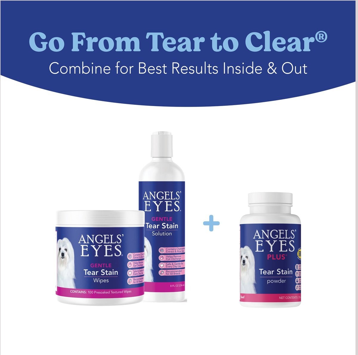 Angels' Eyes Plus Beef Flavored Powder Tear Stain Supplement for Dogs and Cats