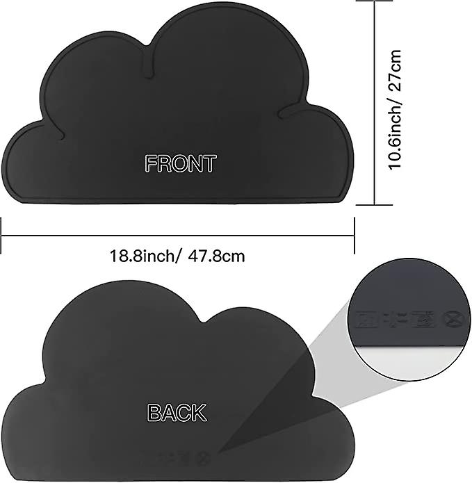 Pet Food Matsdog Cat Feeding Mat Top Grade Cloud Silicone Pad Anti-slip Waterproof Anti-slip Bowl Placemat (black)