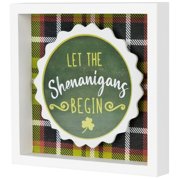 St Patrick x27 s Day Framed Wall Sign 6 quot Green Plaid