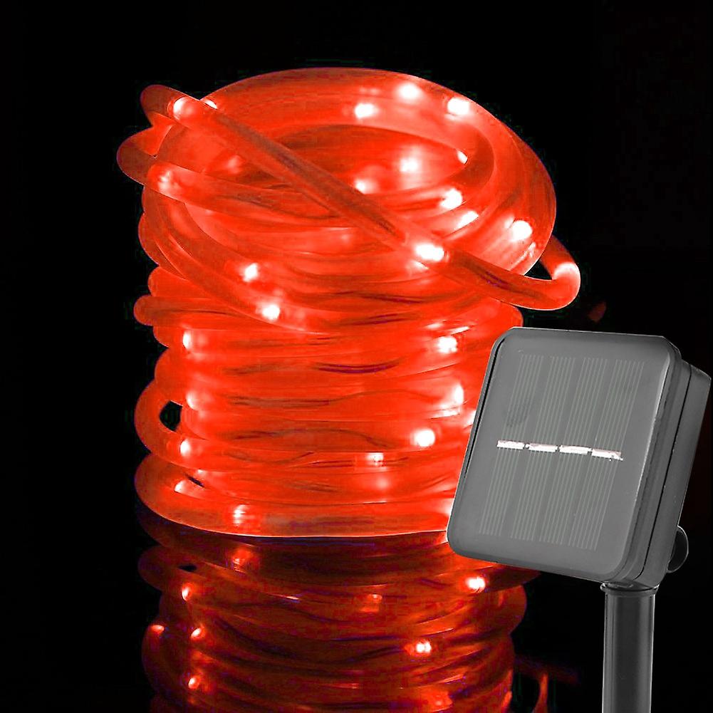 10m Led Solar Power Waterproof Tube Lamp Light String For Garden Party Decoration Red