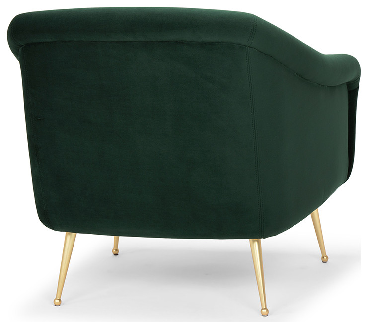 Lucie Emerald Green Occasional Chair   Midcentury   Armchairs And Accent Chairs   by HedgeApple  Houzz