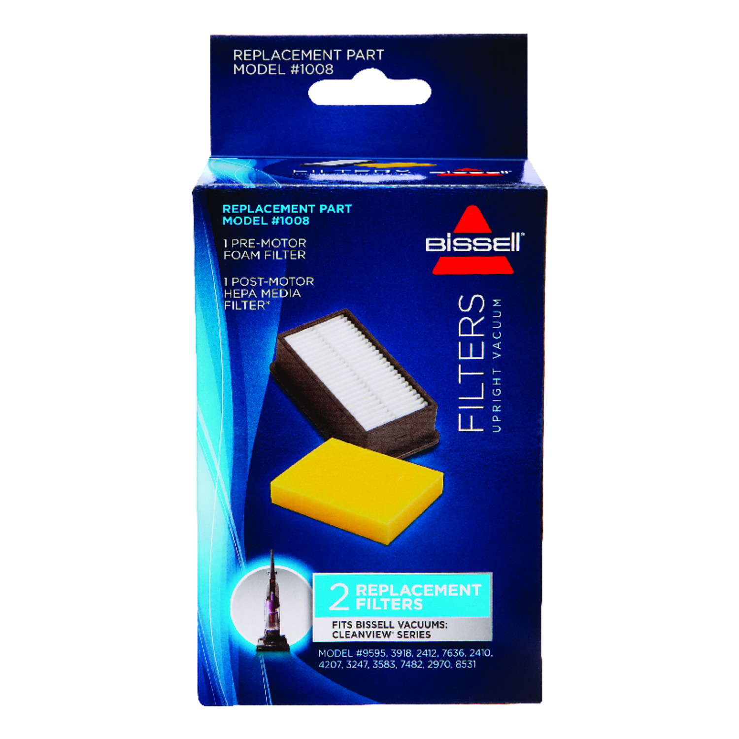 Bissell Vacuum Filter For Upright Vacuums 2 pk