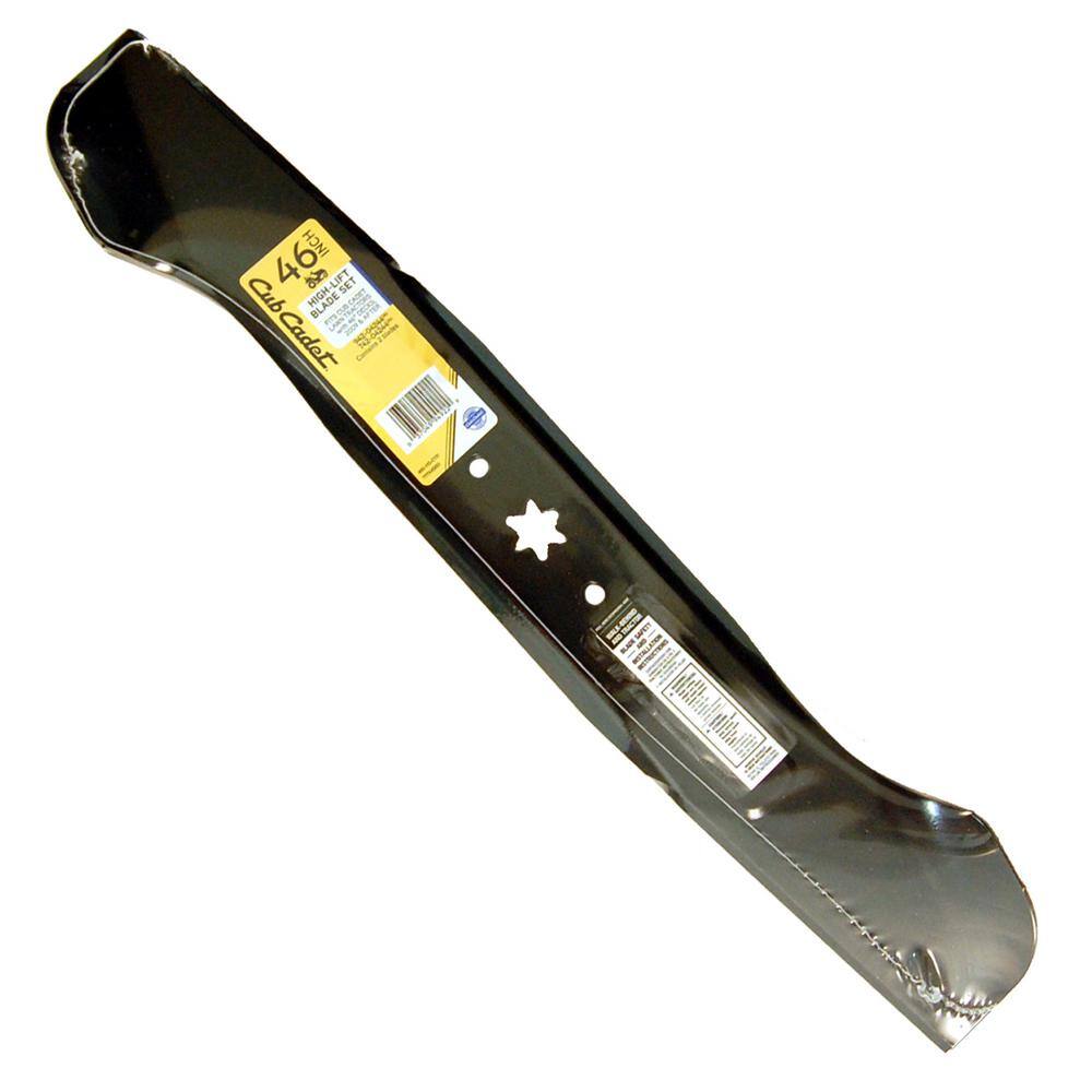 Cub Cadet Original Equipment High Lift Blade Set for Select 46 in. Riding Lawn Mowers with 6-Point Star OE# 942-04244 942-04244A 490-110-C131