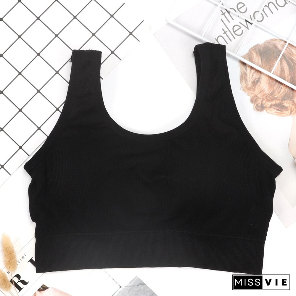 Women Tank Crop Top Seamless Sport Camisole Underwear Push Up Bra Sports Sleeveless Tops