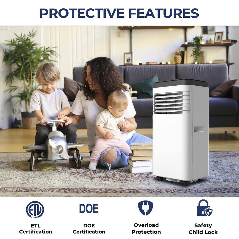 Bunpeony 8000 BTU 3-in-1 Portable Air Conditioner with Cool Dehum Fan Sleep Mode in White ZMCT106