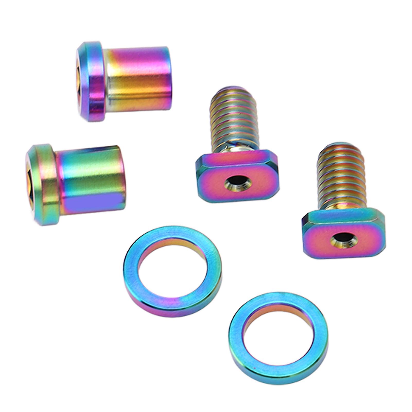 Risk 6pcs/box Mountain Bike Titanium Alloy Bolt Kit For Shimano Bicycle Upgrade Partscolorful (6pcs/box)