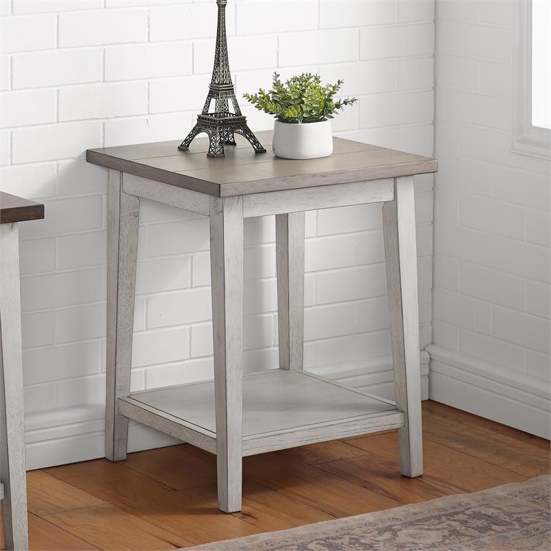 Furniture of America Deldrin Wood 1 Shelf Side Table in Light Green   Farmhouse   Side Tables And End Tables   by Homesquare  Houzz