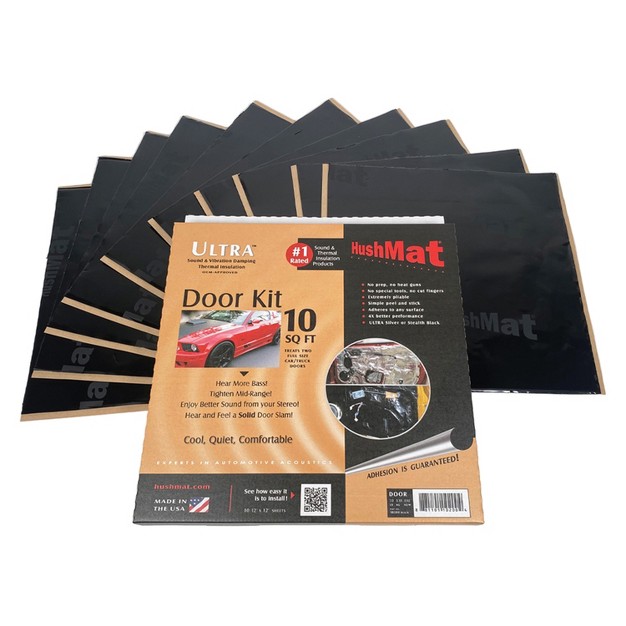 Hushmat Door Sound damping Kit With Stealth Black Foil 10 Sq Ft