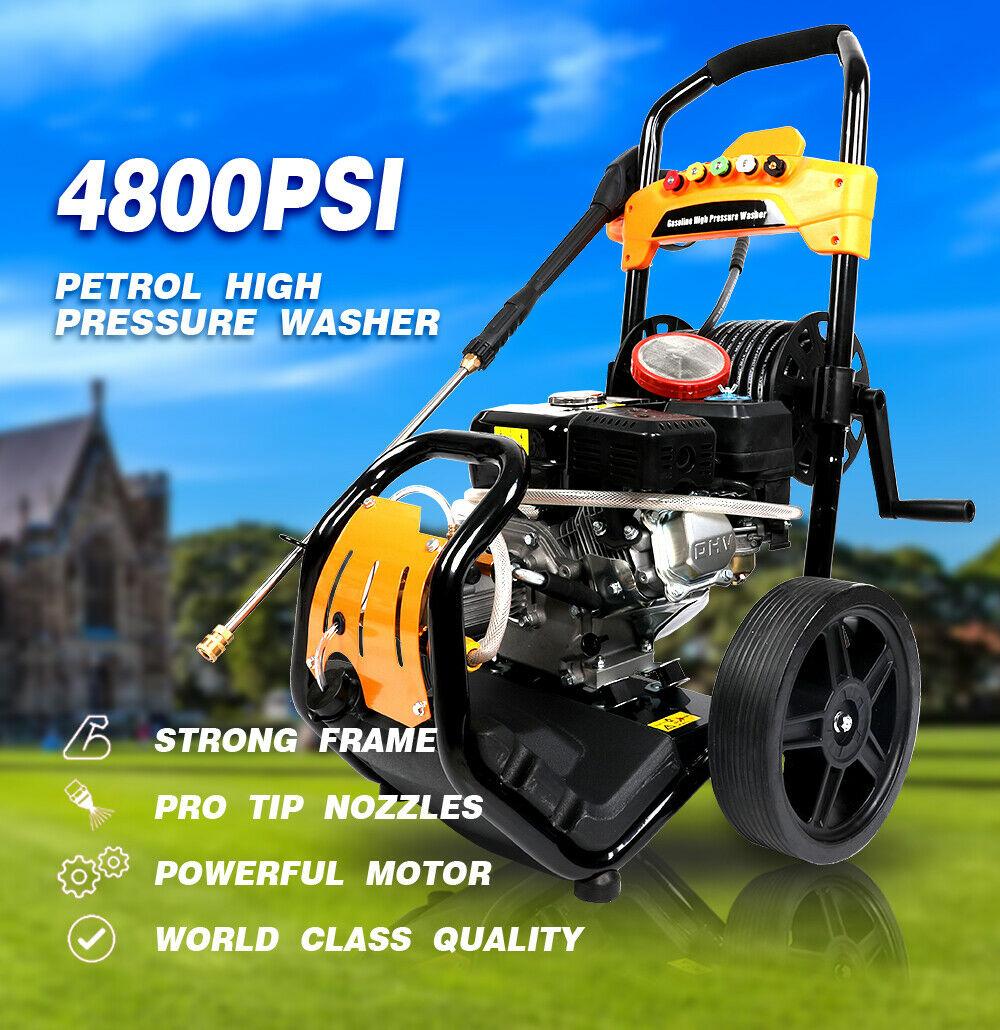 Pressure Washer Max 4800PSI 6.5HP Gas with Power Spray Gun 4-Stroke 5 Nozzles