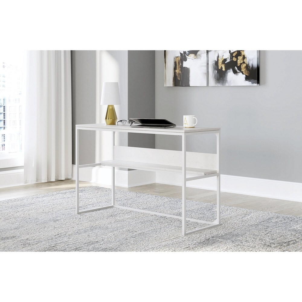 Signature Design by Ashley Deznee White Home Office Desk with Shelf