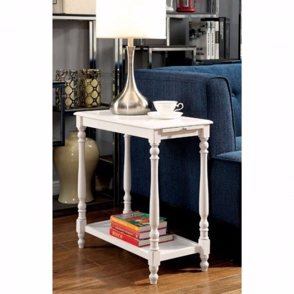 Deering Transitional Side Table， White Finish