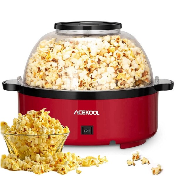 4-Quart Automatic Stirring Popcorn Maker Popper with Nonstick Plate