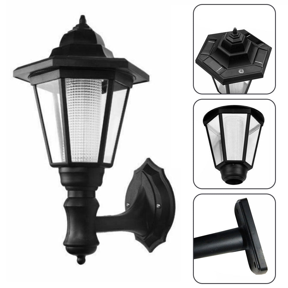 2pcs Waterproof Wall Mount Solar Lights Outdoor Pathway Gate Bright White Lamp Automatic Induction