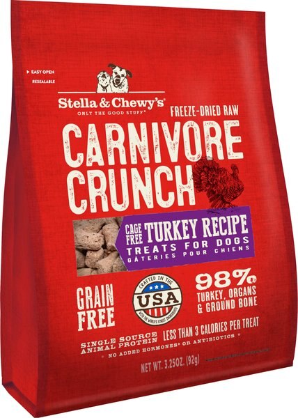 Stella and Chewy's Carnivore Crunch Cage-Free Turkey Recipe Freeze-Dried Raw Dog Treats