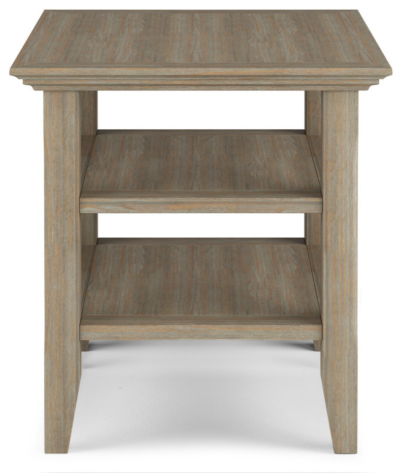 Acadian Solid Wood 19 quotSquare Rustic End Table   Farmhouse   Side Tables And End Tables   by Simpli Home Ltd.  Houzz