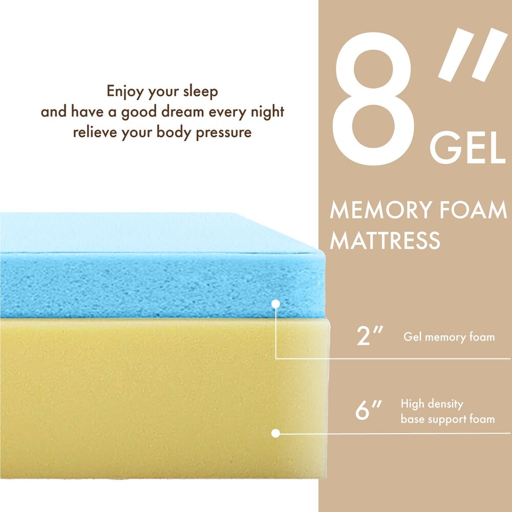 DH BASIC 8 Inch Hypoallergenic CertiPUR US Gel Memory Mattress by Denhour