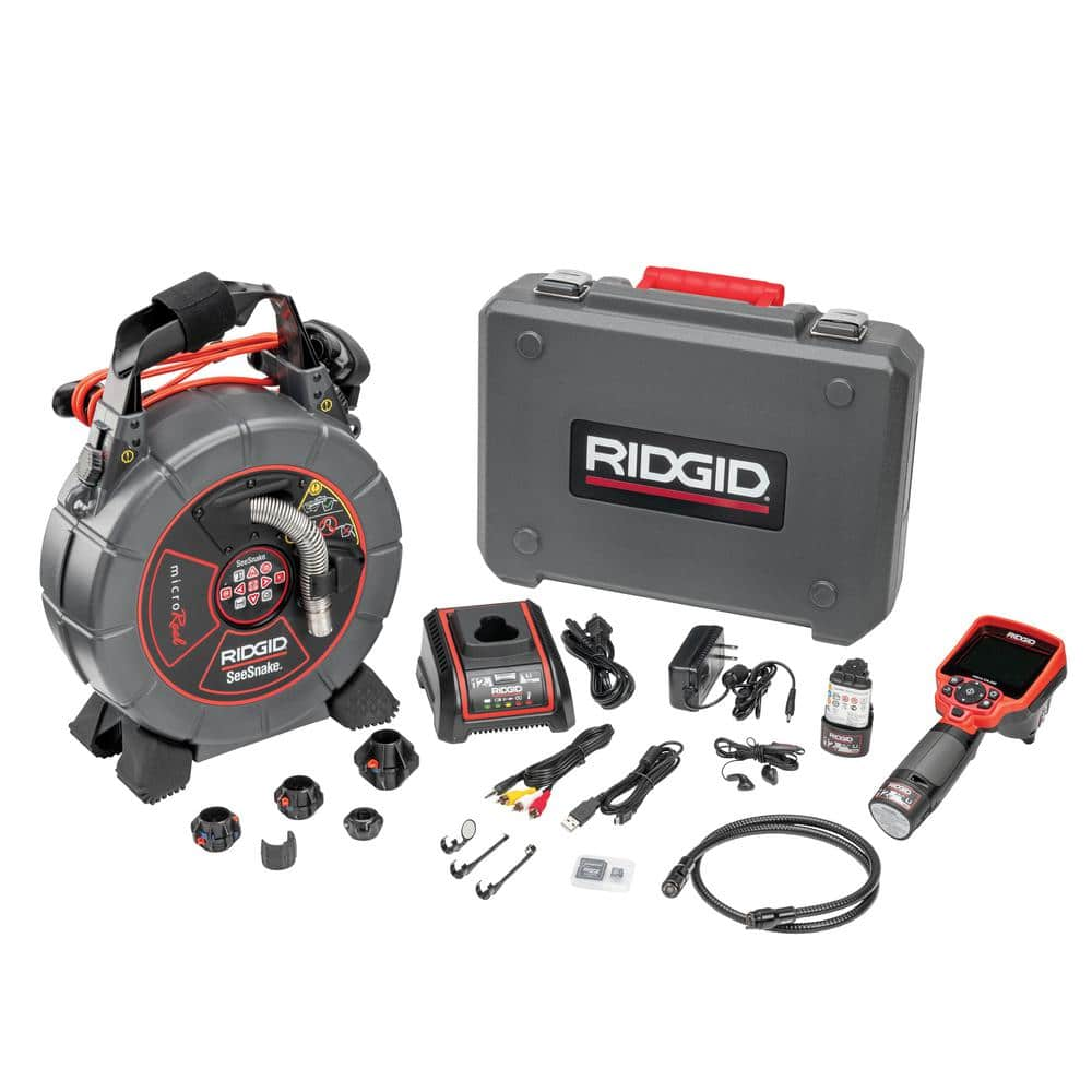 RIDGID SeeSnake MicroReel Drain Snake Video Inspection System with CA-350 Inspection Camera for Lines up to 100 ft. 40808