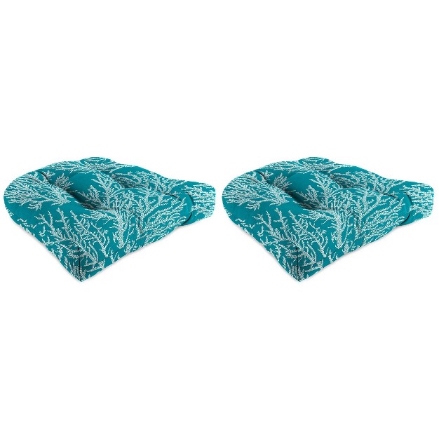 X 19 quot X 4 quot Wicker Chair Cushions In Seacoral Turquoise Jordan Manufacturing