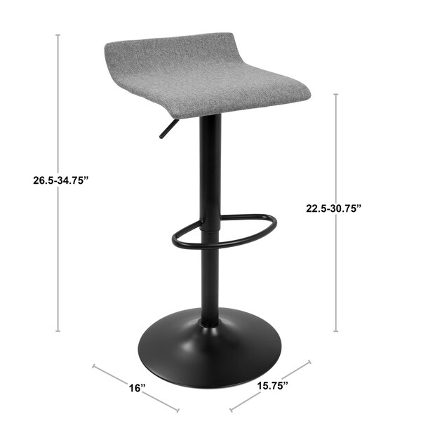 Ale XL Contemporary Adjustable Swivel Bar Stool (Set of 2)