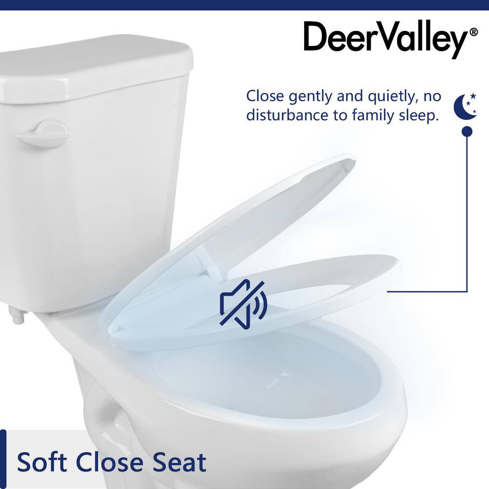 DEERVALLEY Single flush 10 in. Rough-In 2-Piece Round 1.6 GPF Toilet Map Flush 1000g Soft Closed Seat Included DV-2F0077