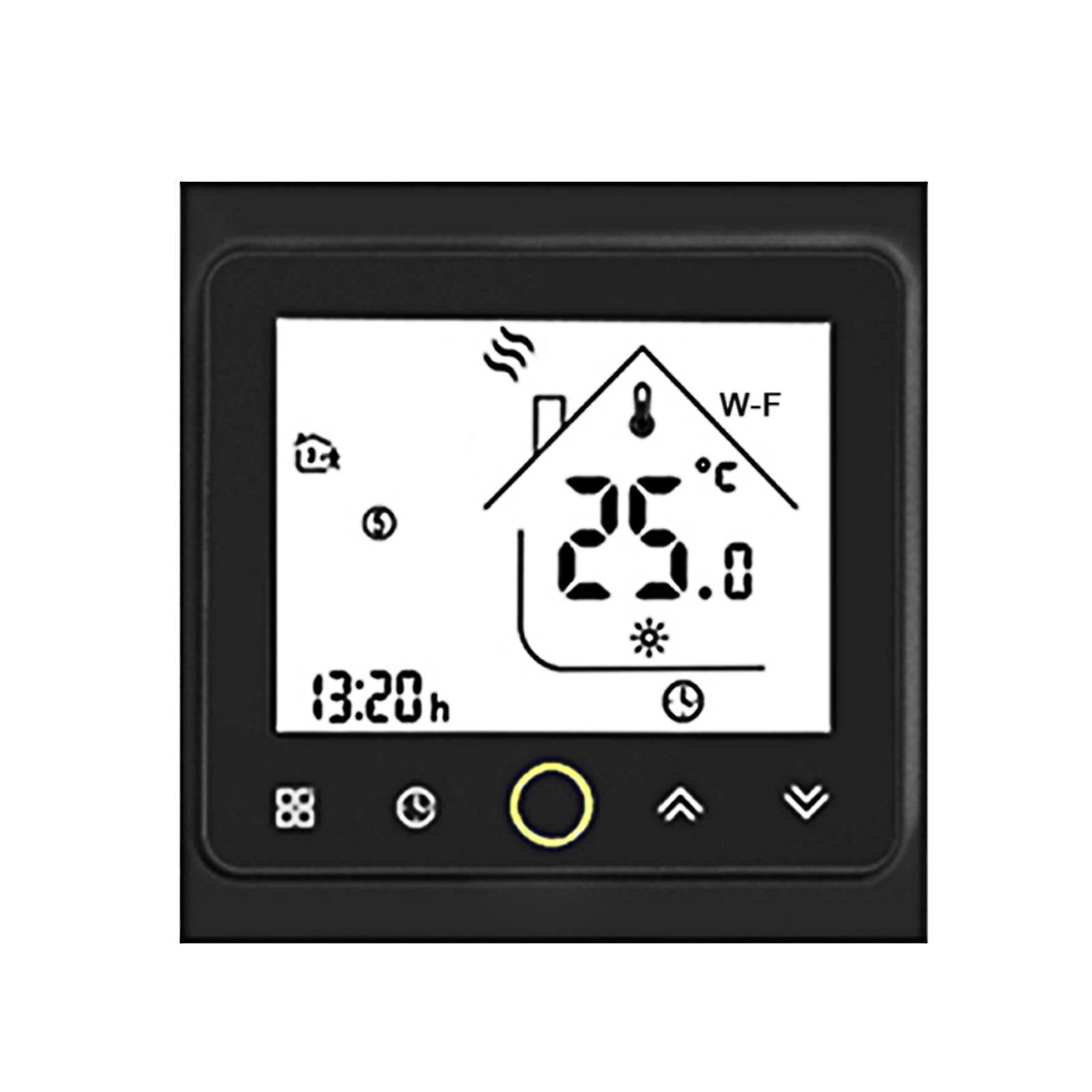 Black Wifi Wi-fi Smart Thermostat Temperature Controller App Control 5a Compatible With Alexa / Google Home Water / Gas Boiler Thermostats For Home --