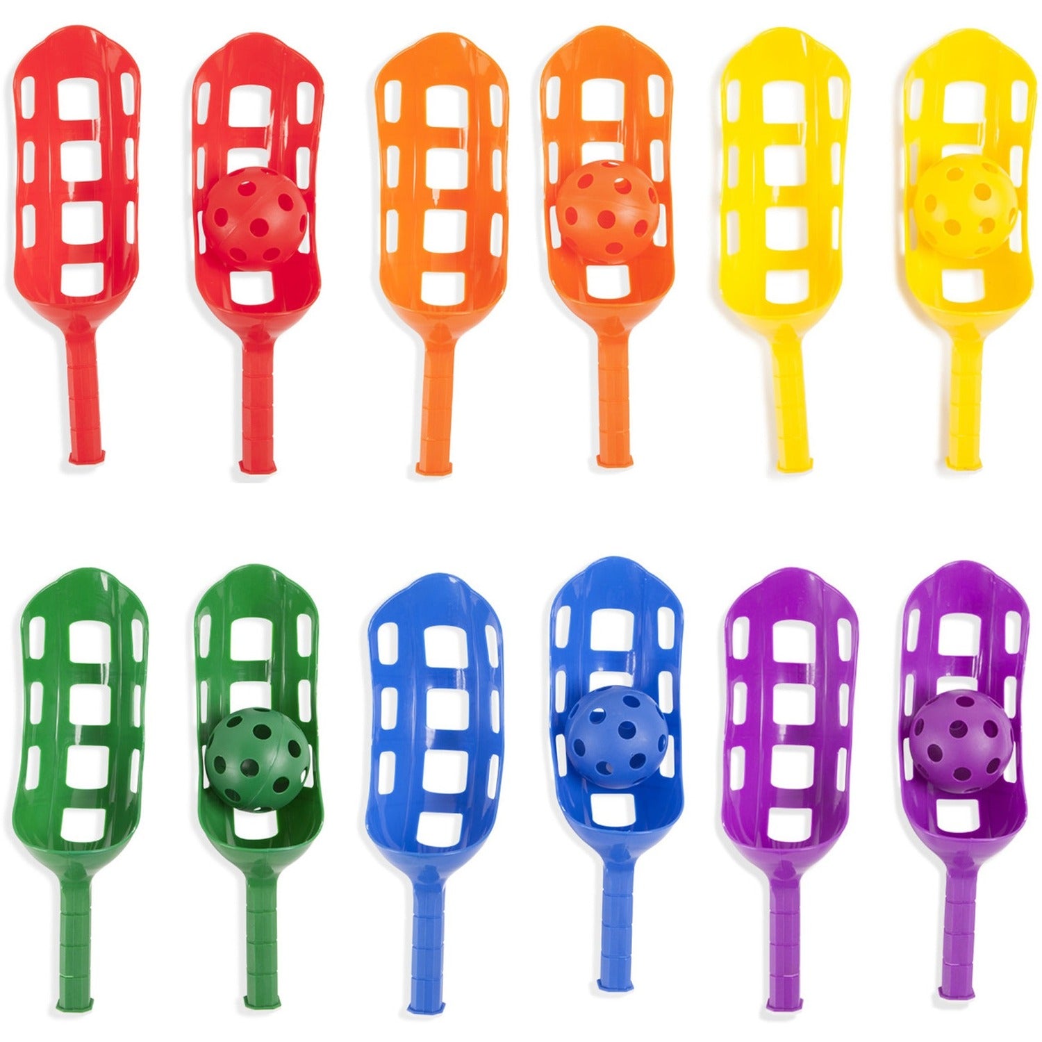 Champion Sports Kids Scoop Ball Game Set, 6 Pack, Assorted Colors