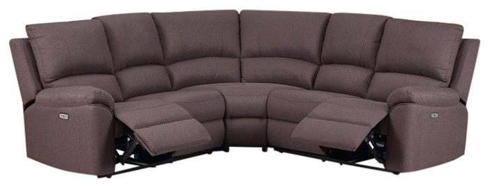 Andrew Leather Air Powered Reclining Contemporary Sectional   Transitional   Sectional Sofas   by Luxuriant Furniture  Houzz