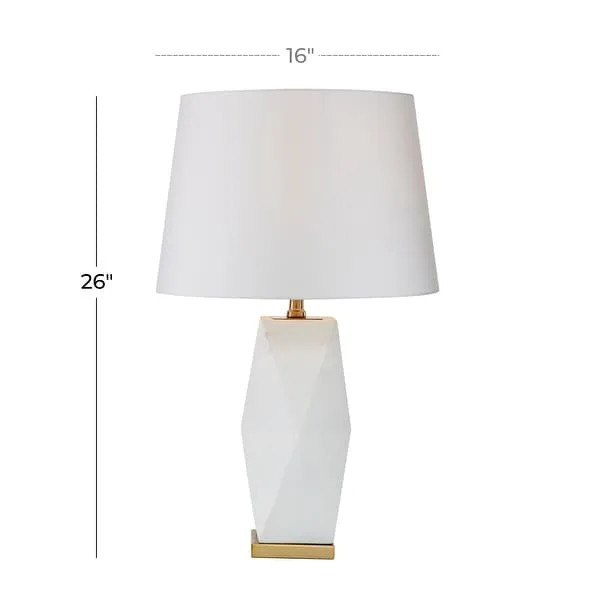 White Ceramic Contemporary Table Lamp - 16 x 16 x 26