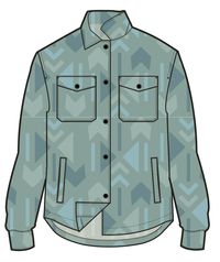 East Recycled Polar Fleece Shirt - Pistachio Ore Pattern