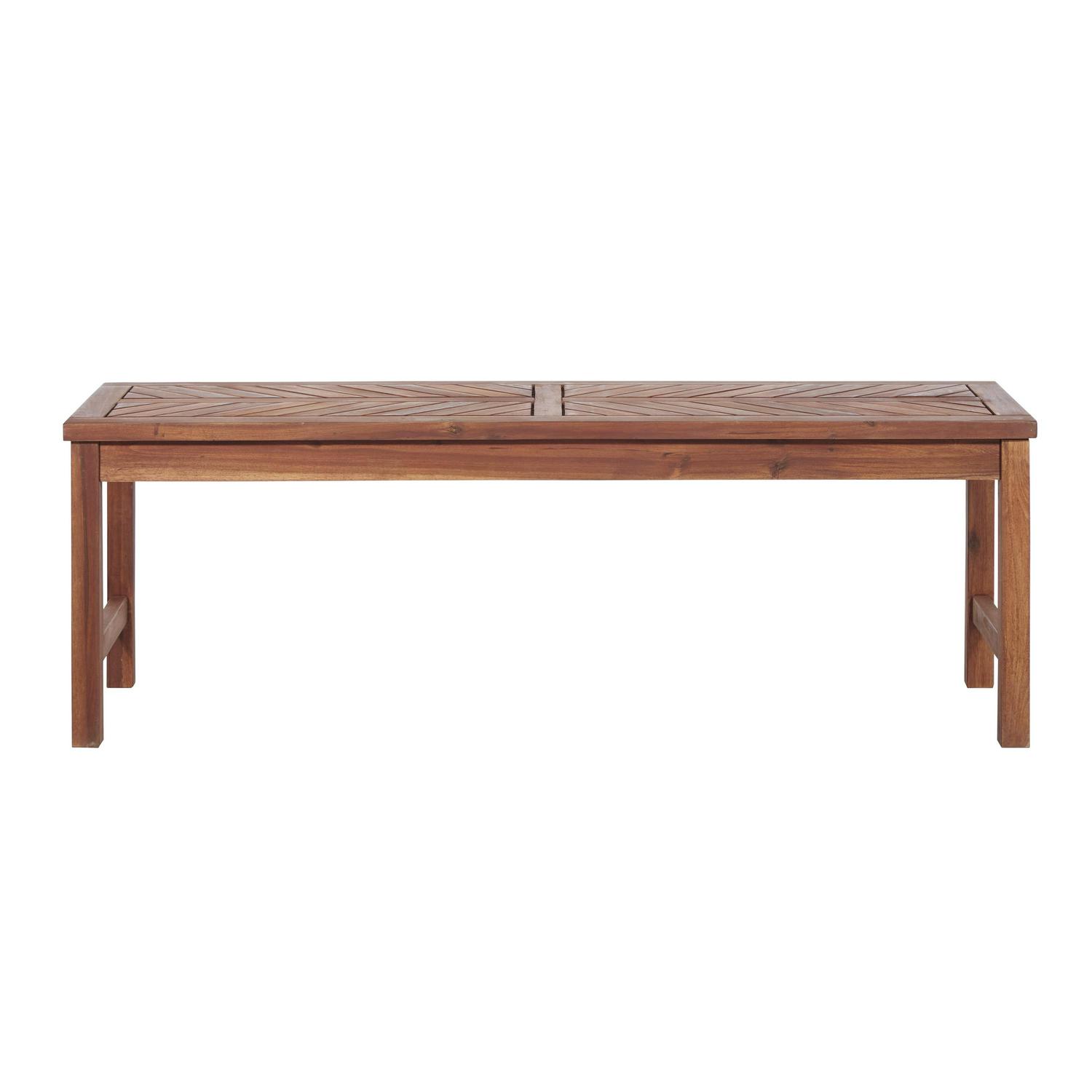 Manor Park Outdoor Raised Acacia Wood Bench  Brown